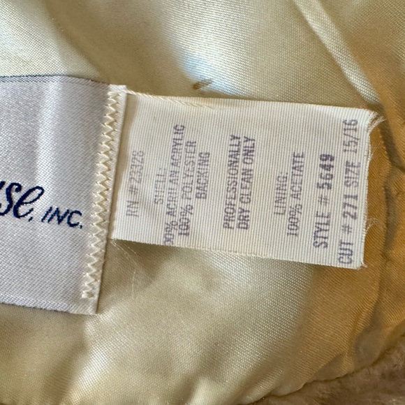 Vintage Faux Fur A Line Car Coat in Ivory from the 1950/1960’s, size 15/16 - Picture 3 of 6